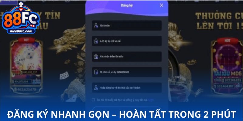Thủ tục nhanh gọn, chỉ mất vài phút